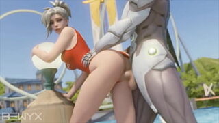 Overwatch Mercy การ์ตูนโป๊ การ์ตูน x 3D รวมฉากรักจัดเล่นเสียวจาก